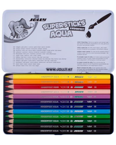 Creioane acuarele colorate Jolly Kinder Aqua -12 culori - 2