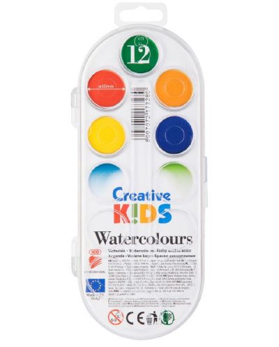 Acuarele ICO Creative Kids - 12 culori, 30 mm fiecare - 1