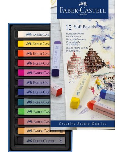 Pasteluri uscate Soft Faber-Castell - Creative Studio, 12 bucati - 3