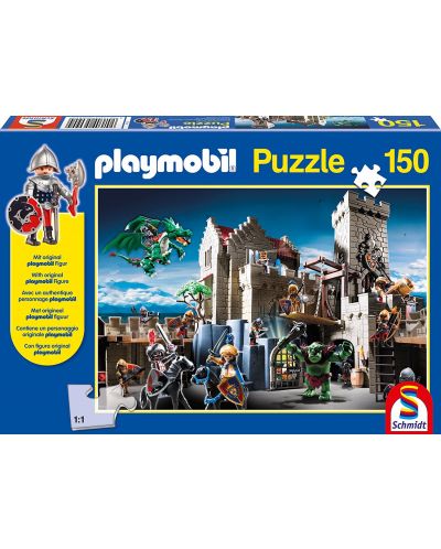 Puzzle Schmidt de 150 piese - Comoara regala, cu figurina  Playmobil - 1