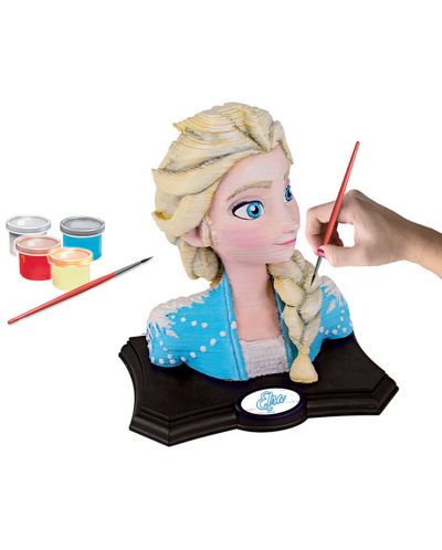 Puzzle-sculptura 3D Educa de 160 piese - 3D Sculpture Puzzle Frozen 2, Elsa cu acuarele si pensula - 4