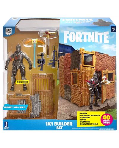Set figurine Jazwares Fortnite - Builder Set, cu figurina Black Knight, 40 piese - 1