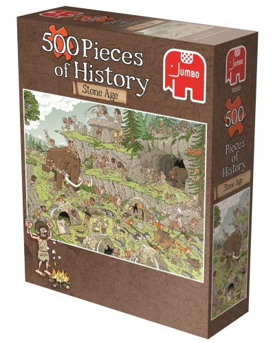 Puzzle Jumbo de 500 piese - Bucati de istorie , Epoca de piatra, Derks - 1