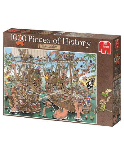 Puzzle Jumbo de 1000 piese - Bucati de istorie - Pirati, Derks - 1