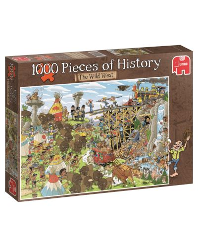 Puzzle Jumbo de 1000 piese - Bucati de istoria, Vestul Salbatic - 1