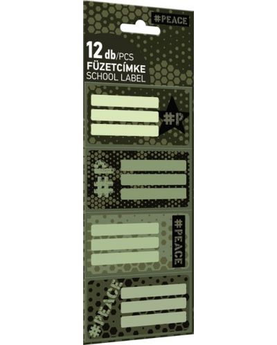 Etichete scolare Lizzy Card - Peace Pixel,12 bucati - 1