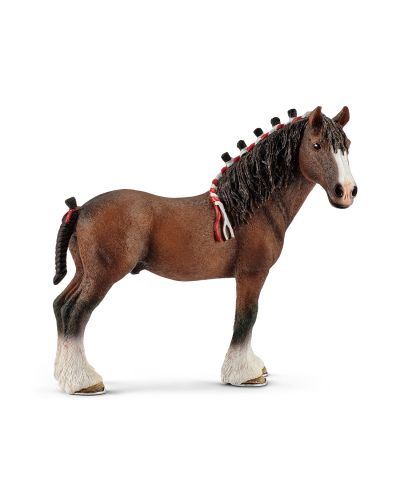 Figurina Schleich Farm World Horses - Armasar Clydesdale cu coama impletita - 1