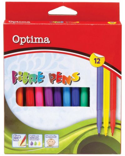 Carioci colorate Optima - 12 culori - 1