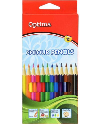 Creioane colorate Optima - 12 culori - 1