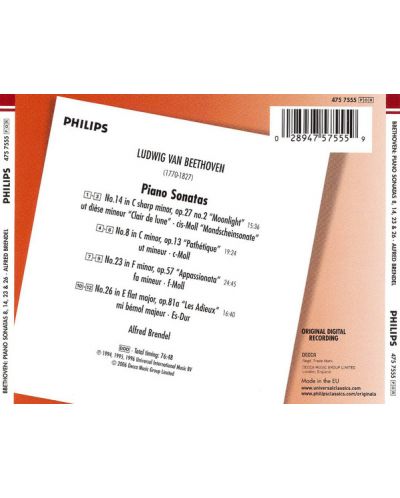 Alfred Brendel - Beethoven: Piano Sonatas Nos.8,14,23 & 26 (CD) - 2