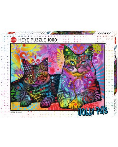 Puzzle Heye de 1000 piese - Doua pisici devotate, Dean Rousseau - 1