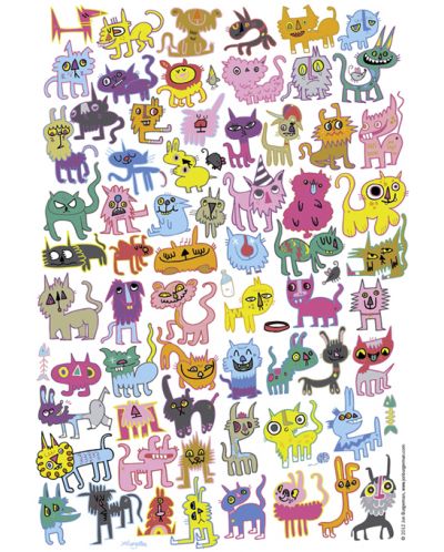 Mini puzzle Heye de 150 piese - Schite cu pisici, John Burgerman - 2