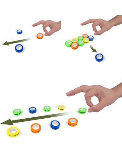 Inele magnetice pentru trucuri Johntoy - 3 bucati, multicolore - 9