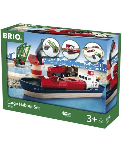Set Brio - Tren cu sine si accesorii, Port de marfa, 16 piese - 1