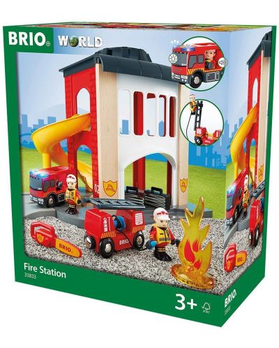 Set Brio World - Statie de pompieri cu accesorii, 12 piese - 1