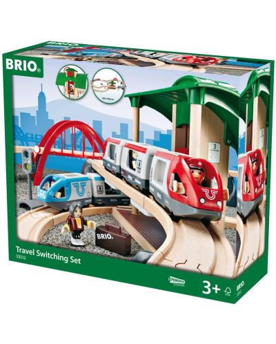 Set Brio - Tren cu sine si accesorii, Travel Switching, 42 de piese - 1