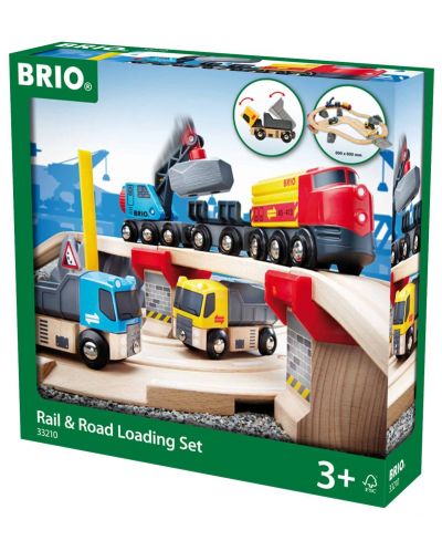 Set Brio - Tren cu sine si accesorii, Rail & Road Loading, 32 de piese - 1