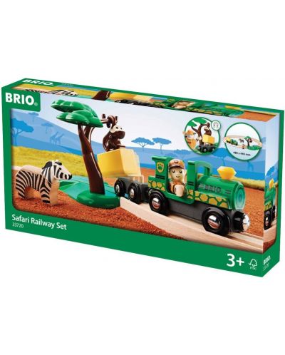 Set Brio - Tren cu sine si accesorii, Safari, 17 piese - 1