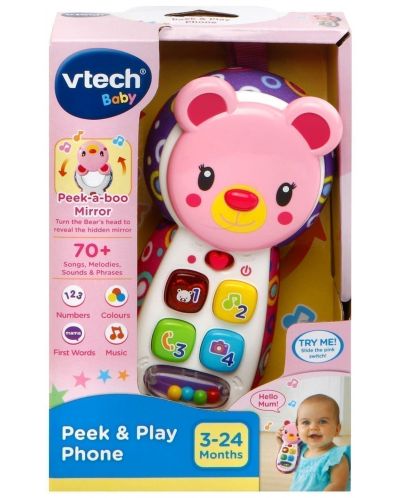 Jucarie pentru copii Vtech - Telefon ursulet roz - 1