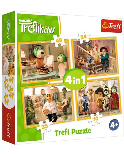 Puzzle Trefl 4 in 1 - Mingea familiei Treflik - 1