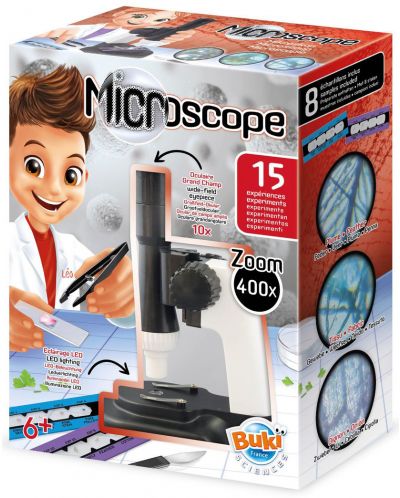 Microscop pentru copii Buki Sciences - Cu 15 experimente - 2