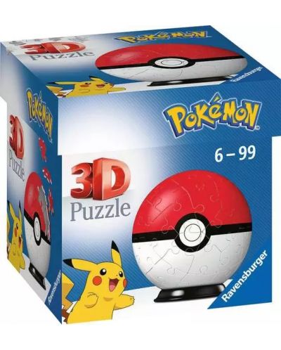 3D Puzzle Ravensburger din 54 de piese - Pokemon: Pokeball - 1