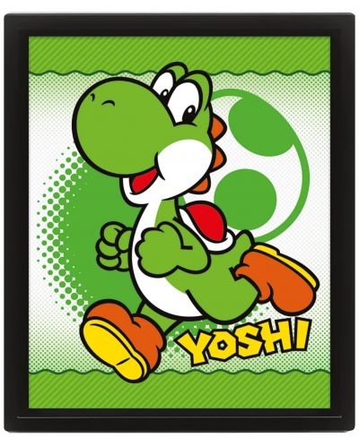 Poster 3D cu rama Pyramid Games: Super Mario - Mario & Yoshi	 - 2