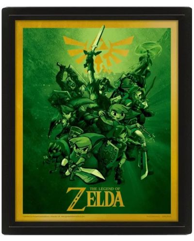 Poster 3D cu rama Pyramid Games: The Legend of Zelda - Link - 1