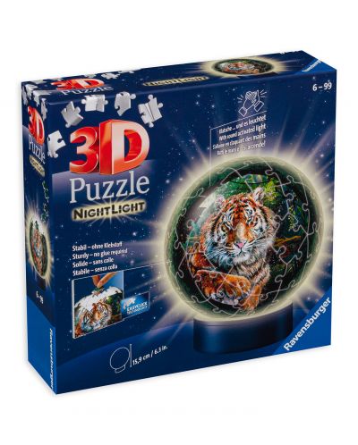 Puzzle 3D de 72 de piese Ravensburger - Faună sălbatică, luminat - 1