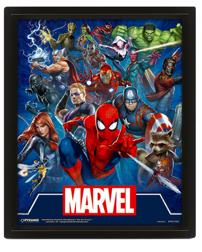 Poster 3D cu ramă Pyramid Marvel: Avengers - The Avengers - 1