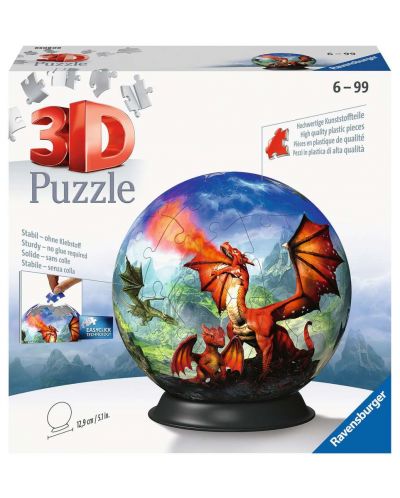 Puzzle 3D Ravensburger din 72 de piese - Dragon mistic - 1