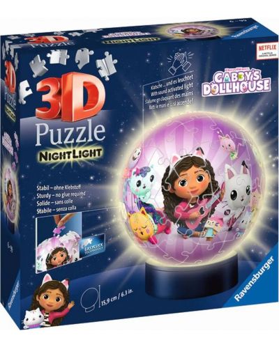 3D Puzzle Ravensburger din 72 de piese - Lampă Gabby's Dollhouse - 1