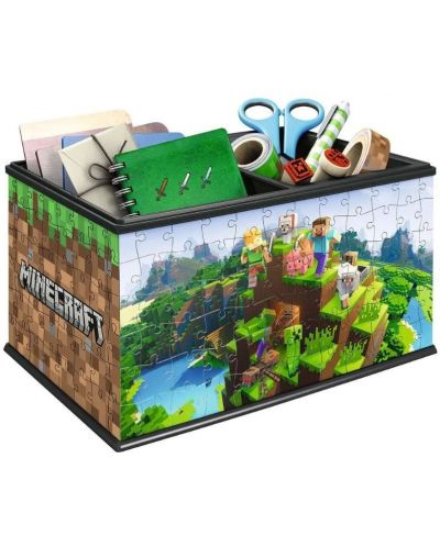 Ravensburger Puzzle 3D de 216 piese - Maincraft, cutie de depozitare - 2