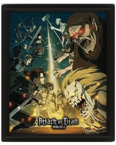 Poster 3D cu ramă  Pyramid Animation: Attack on Titan - Special Ops Squad Vs Titans - 1