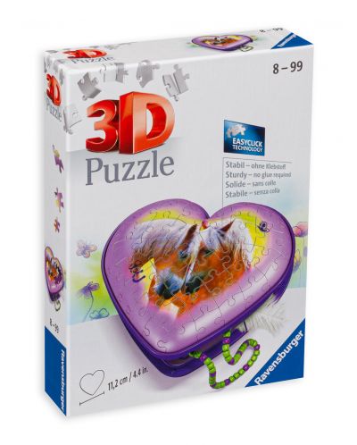 Puzzle 3D din 54 de piese Ravensburger - Cutie de bijuterii, inimă - 1