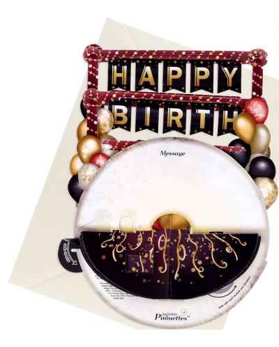 Felicitare 3D Santoro Pirouettes - Birthday Balloons - 3
