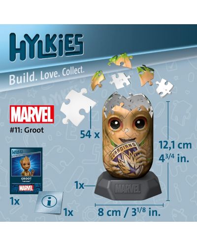 3D Puzzle Ravensburger din 54 piese - Marvel: Groot - 3