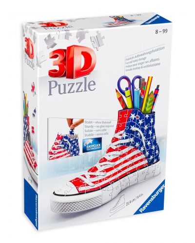 Puzzle 3D Ravensburger de 108 piese - Suport creioane in stil american - 1