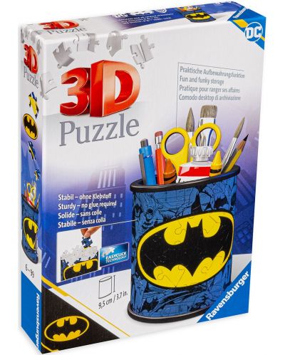 Puzzle 3D Ravensburger 54 de piese - Batman, trusa pentru creioane - 1