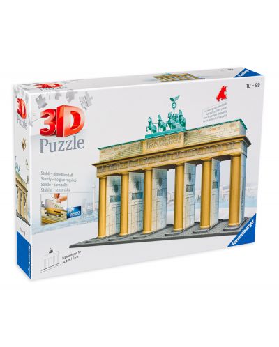 Puzzle 3D Ravensburger de 324 piese - Poarta Brandenburg, Berlin 3D - 1