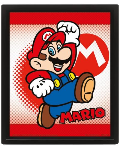 Poster 3D cu rama Pyramid Games: Super Mario - Mario & Yoshi	 - 1