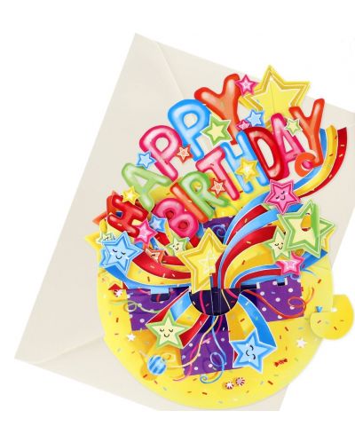 Felicitare 3D Santoro Pirouettes - Happy Birthday, Shooting Stars	 - 2