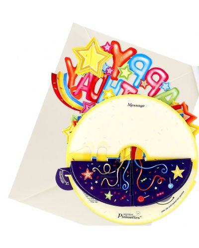 Felicitare 3D Santoro Pirouettes - Happy Birthday, Shooting Stars	 - 3