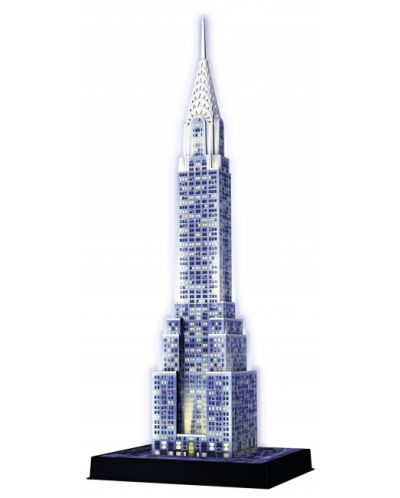 Puzzle Ravensburger de 216 piese - Luminoasa cladire Chrysler Building noaptea - 2