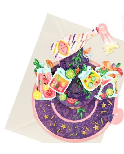 Felicitare 3D Santoro Pirouettes - Birthday Cocktails	 - 3