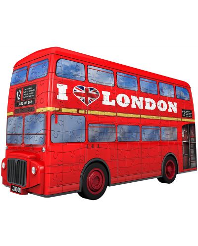 Puzze 3D  Ravensburger de 216 piese -Suport  creioane, Autobuz din Londra - 2