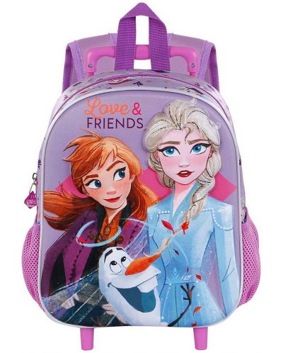 Ghiozdan 3D pentru grădiniță Karactermania Frozen 2 - Friends, cu roți - 2