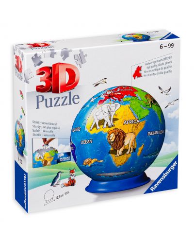 Puzzle 3D Ravensburger de 72 piese - Pamantul si animalelel - 1