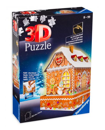 Puzzle 3D Ravensburger de 216 piese - Gingerbread House - 1