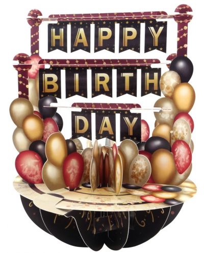 Felicitare 3D Santoro Pirouettes - Birthday Balloons - 1